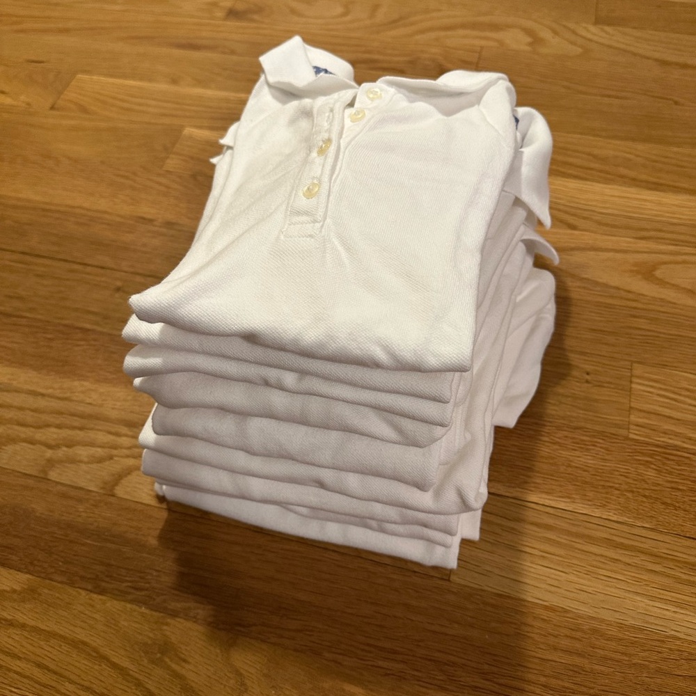 Bundle of Classic White Uniform Polo Shirts
